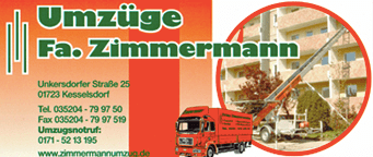 Umzüge Fa. Zimmermann in Umzugsunternehmen » Wilsdruff